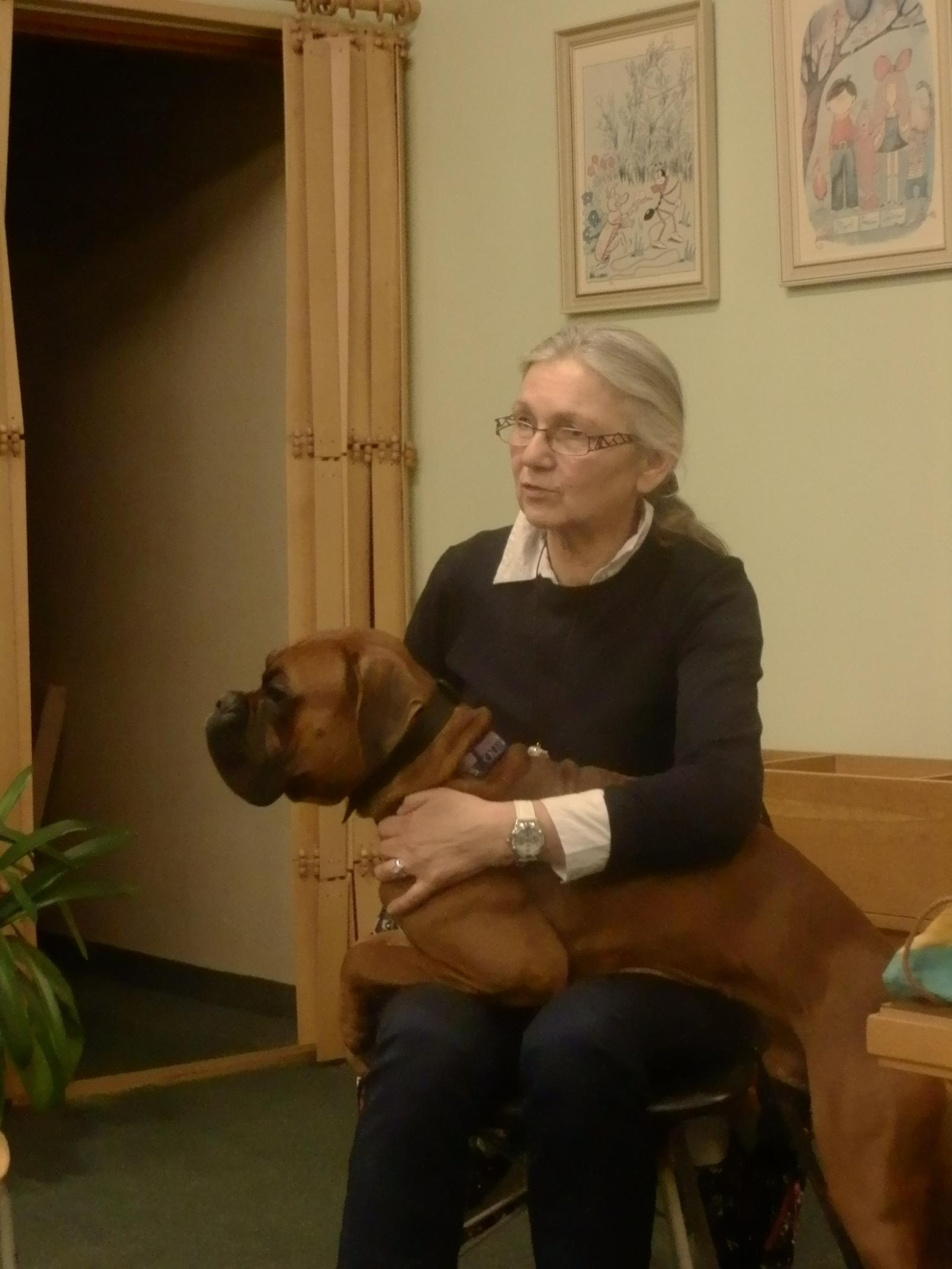 třetí sezení s Martou Pejchalovou, tentokrát i s jejím psem